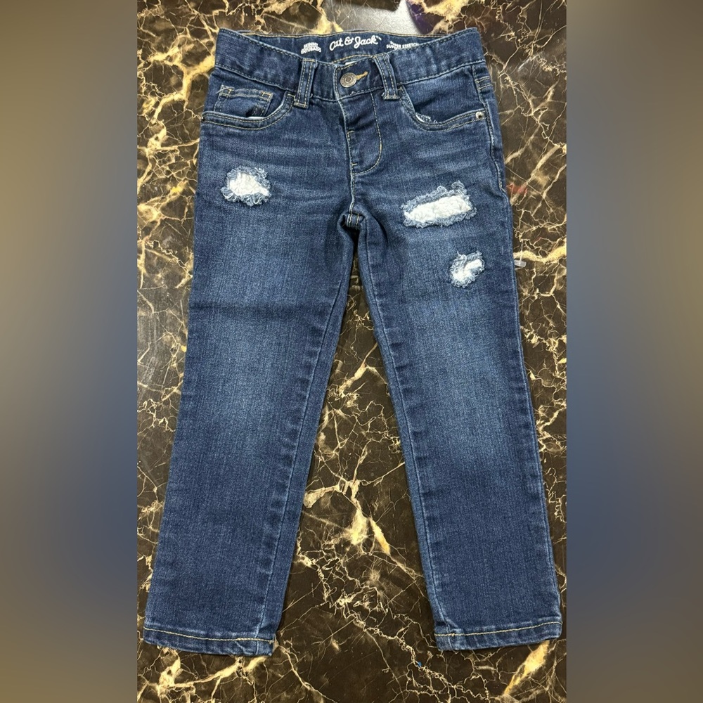 Cat jack girls distressed, skinny  jeans, size 4t